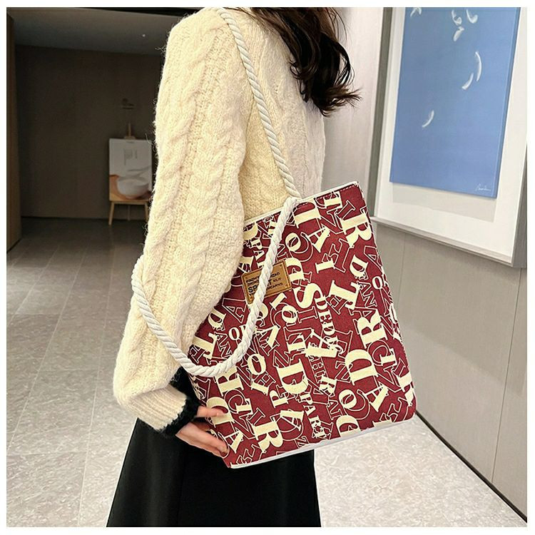 Sac pour femmes, nouvelle mode sac fourre-tout imprimé mode Version coréenne grande capacité Shopping sac à bandoulière sac en toile