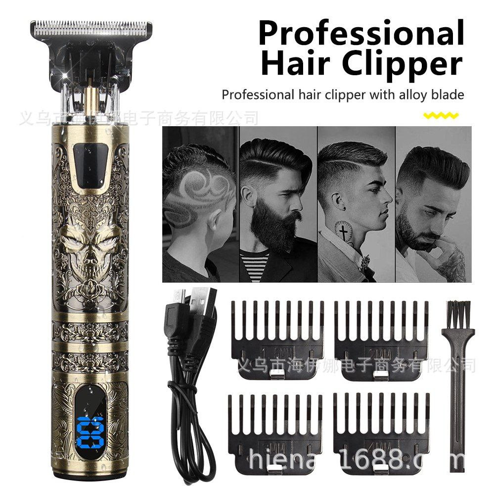 Tondeuse à cheveux à affichage numérique HIENA tondeuse électrique à tête d'huile rechargeable