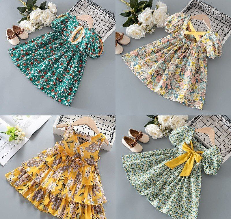 Robe d'été pour filles, vêtements pour enfants, robe de princesse en maille